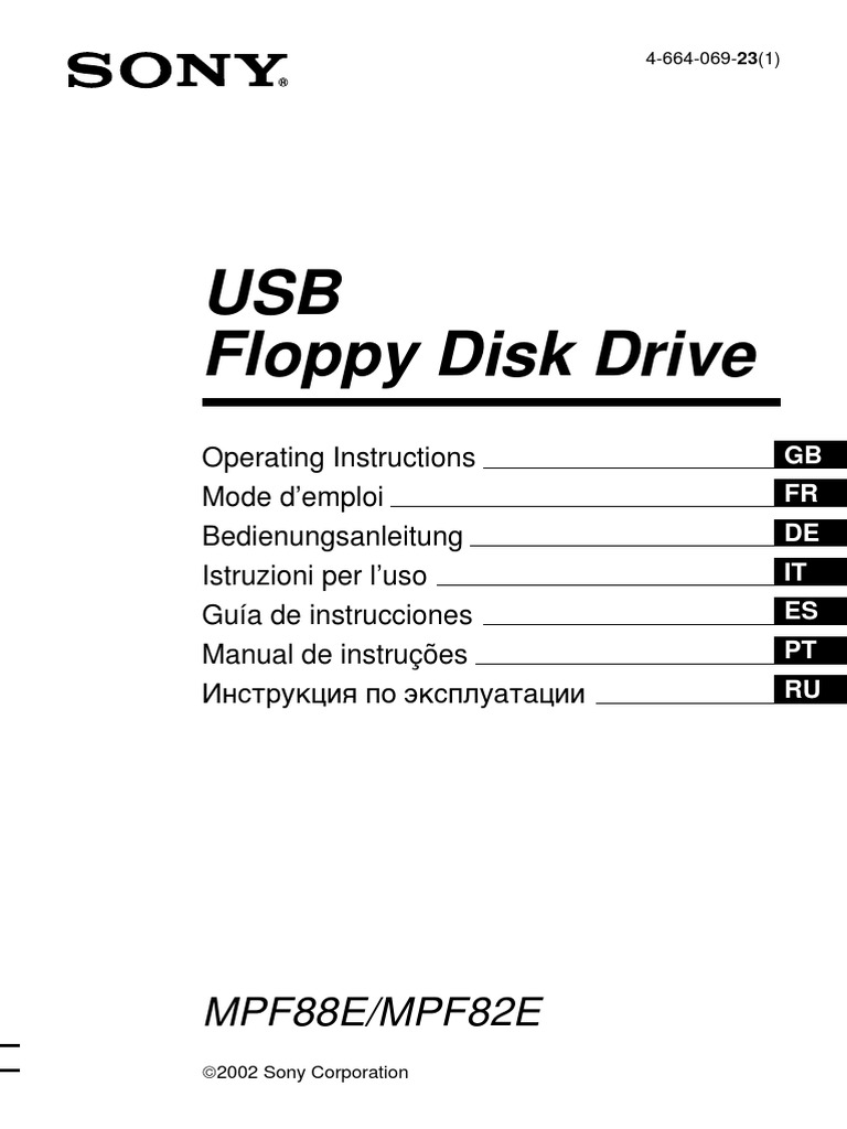 Sony USB Floppy Disk Drive PDF Floppy Disk Device Driver