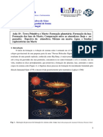 Formação dos planetas Terra e Marte e suas atmosferas primitivas