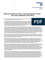 29 November 2015 Meetings of The Heads of State or Government With Turkey Eu Turkey Statement
