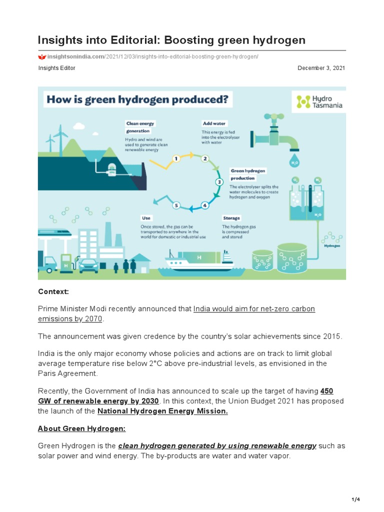 India's Green Hydrogen Future | PDF | Renewable Energy | Low Carbon Economy