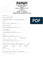 Section "A" Multiple Choice Questions (M, C, QS) : (20 Marks)