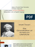 Pedagogical Institute of Karshi State University The Direction of Primary Education 1-Course Master Independent Work On English Language