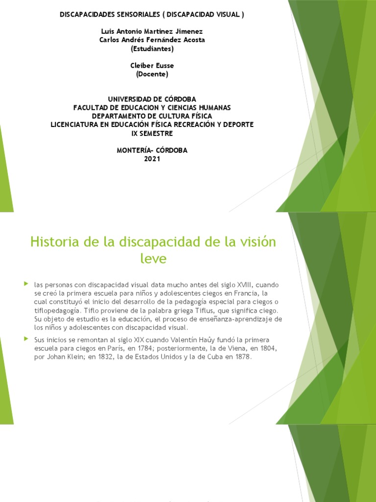 Historia y Epidemiología de la Discapacidad Visual | PDF | Ojo humano ...