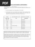 Phet Online Lab Conductors and Insulators1