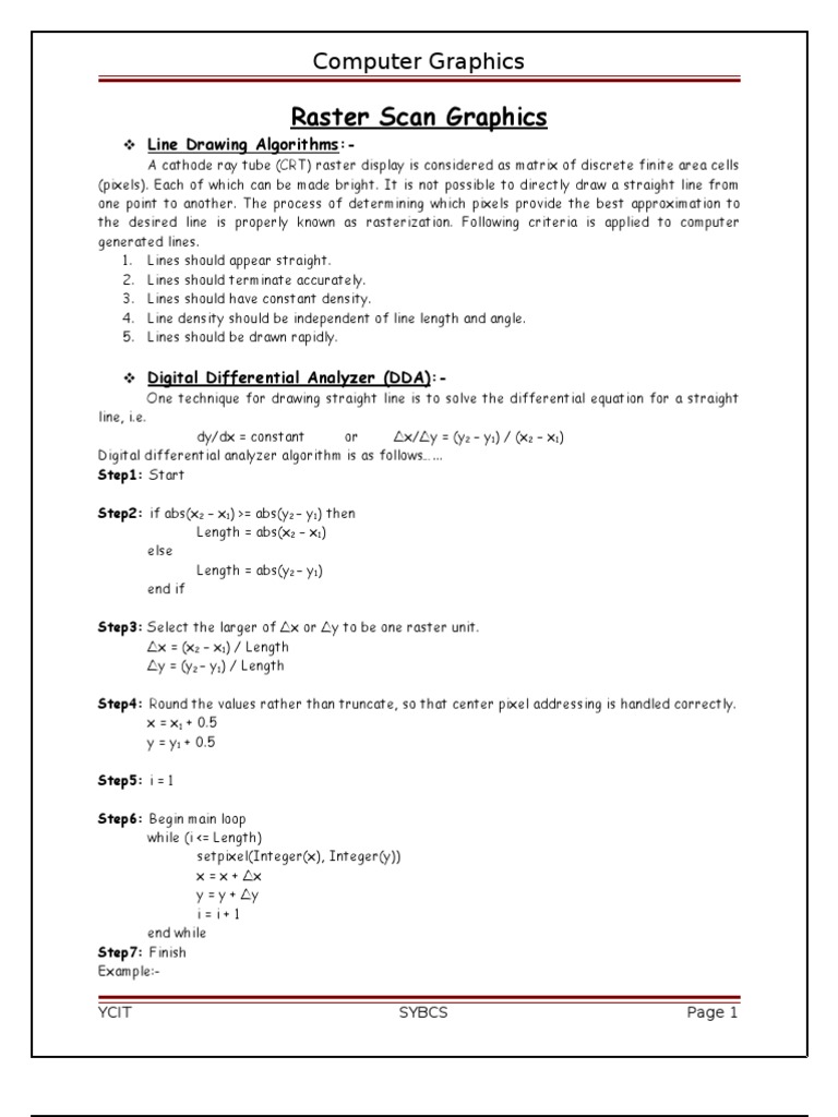 Raster Scan Graphics | PDF | Cartesian Coordinate System | Scientific ...