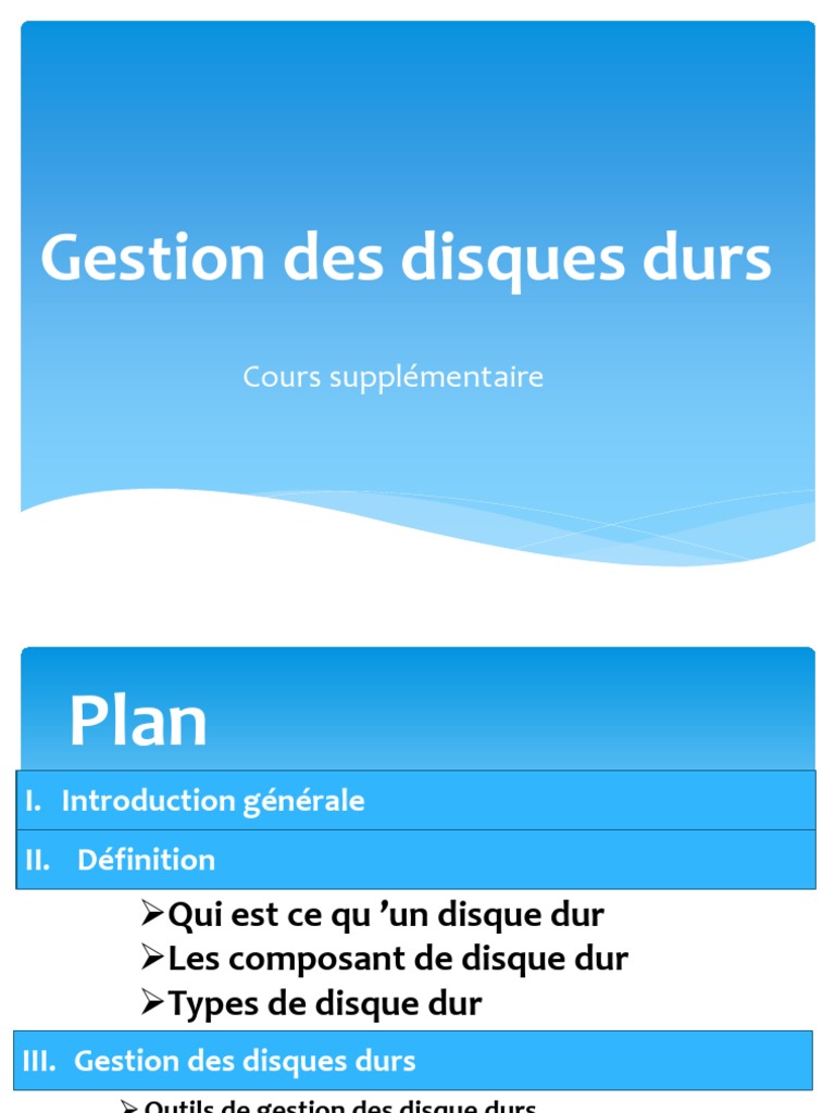 Gestion Des Disques Durs: Cours Supplémentaire | PDF | Disque dur ...