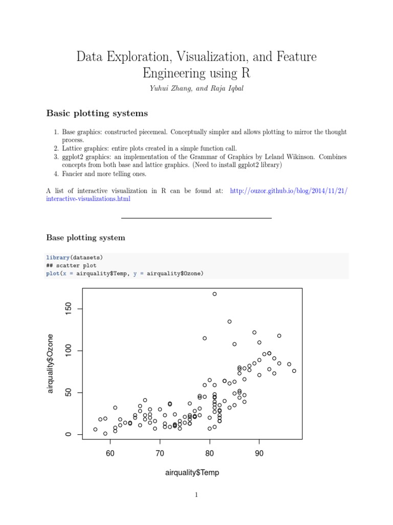 Data Exploration Visulization and Feature Engineering Using R | PDF ...