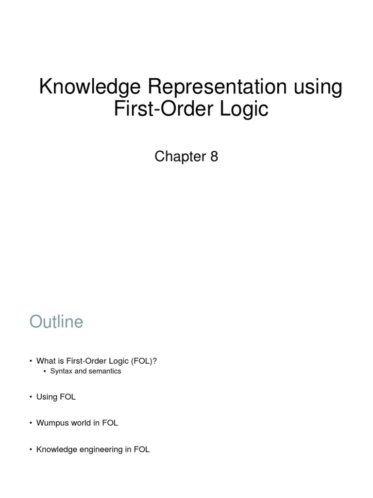Knowledge Representation Using First-Order Logic | PDF | First Order ...