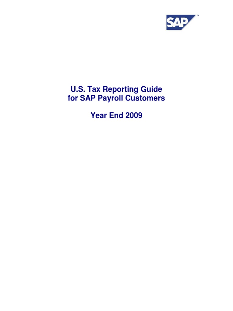 SAP Payroll Tax Reporting Guide | PDF | Irs Tax Forms | Payroll