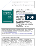 Health Care For Women International: To Cite This Article: Junko Tashiro (2002) EXPLORING HEALTH PROMOTING