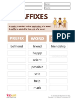 Affixes Spelling Activity Printable Worksheets