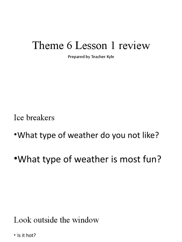Theme 6 Lesson 1 Review | PDF