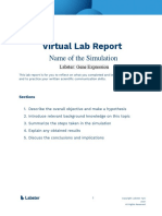 Virtual Lab Report: Name of The Simulation