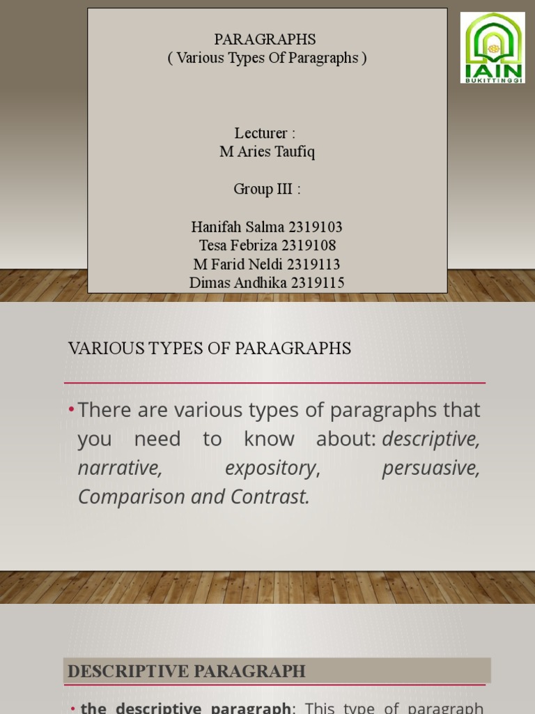 Writting Group 3 (Various Type of Paragraphs) - 1 | PDF | Immigration ...