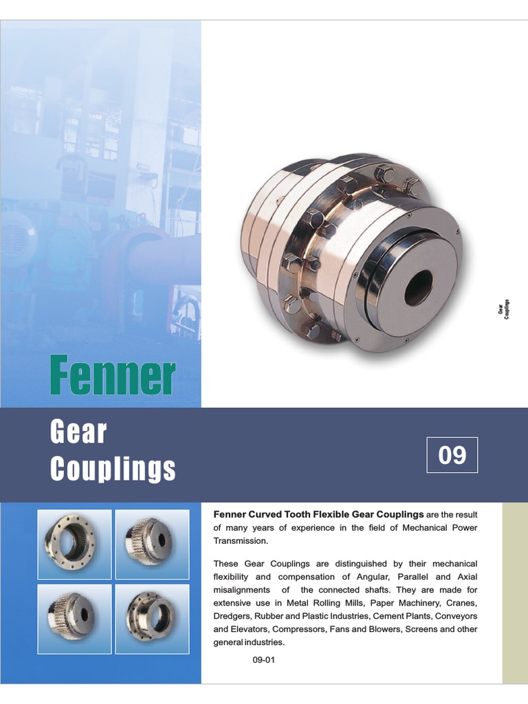 Fenner Curved Tooth Flexible Gear Couplings PDF Gear Mechanical