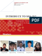 Introduce To Sha-512: Subject: Cryptography Theory Lecturer: Assoc. Prof. Do Trong Tuan Presentation: Team 01