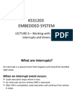 KS31203 Embedded System: LECTURE 6 - Working With Time: Interrupts and Timers