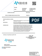 Resultado positivo de prueba molecular COVID-19 para Paciente Anchivilca Baltazar