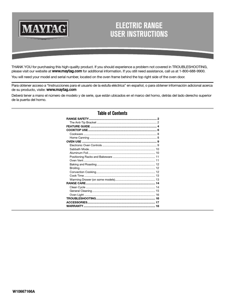 Maytag Oven Manual PDF Cookware And Bakeware Cooking