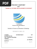 Project Report ON: Medical Store Management System"