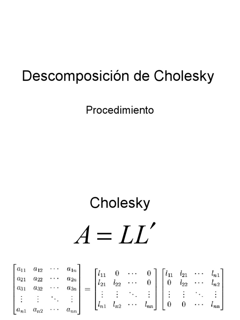 Cholesky Decomposition Procedure | PDF