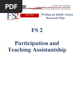 FS2 Participation and Teaching Assistantship: Writing An Initial Action Research Plan