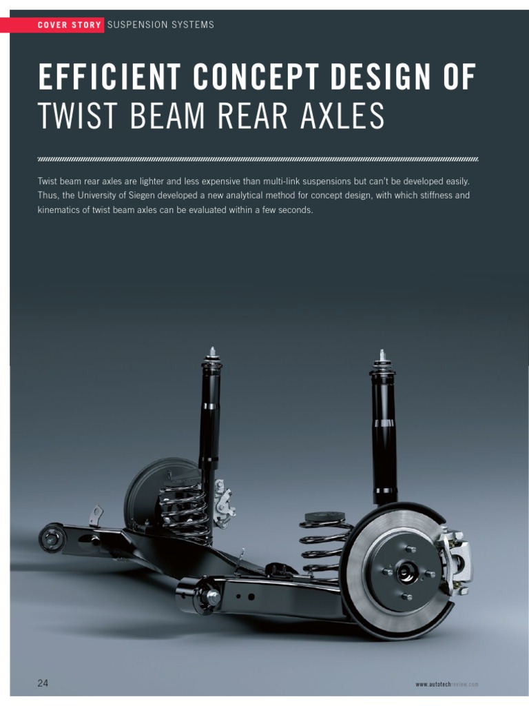 Concept Design of Twist Beam Rear Axles PDF Beam (Structure) Bending