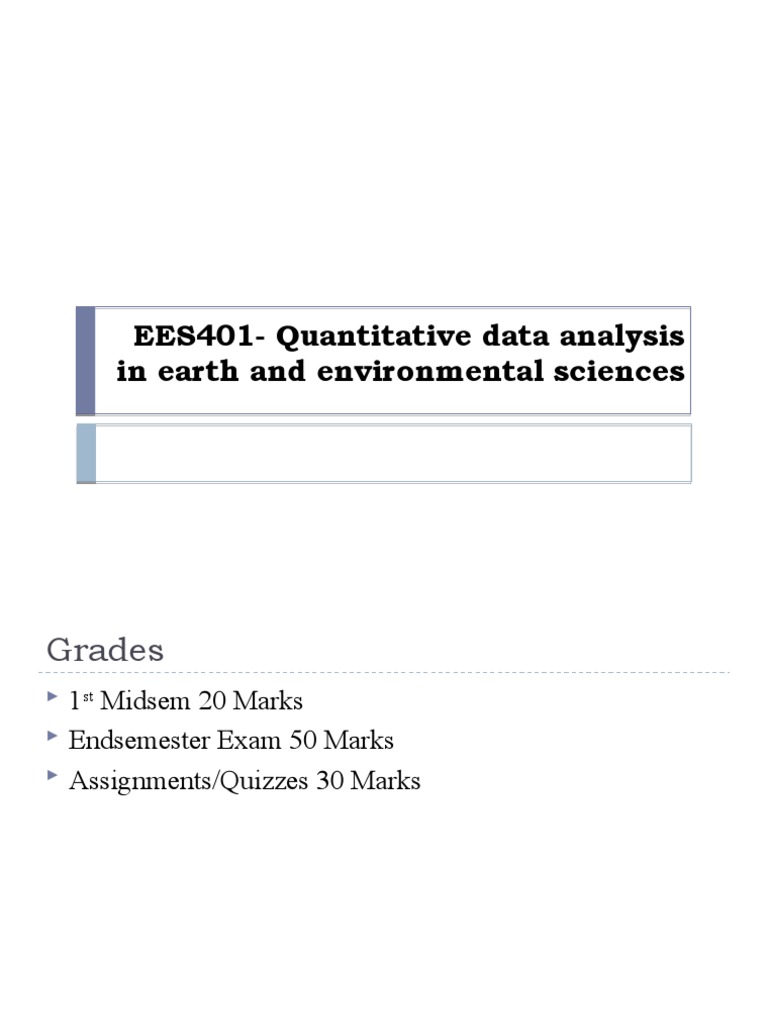 EES401-Quantitative Data Analysis in Earth and Environmental Sciences ...