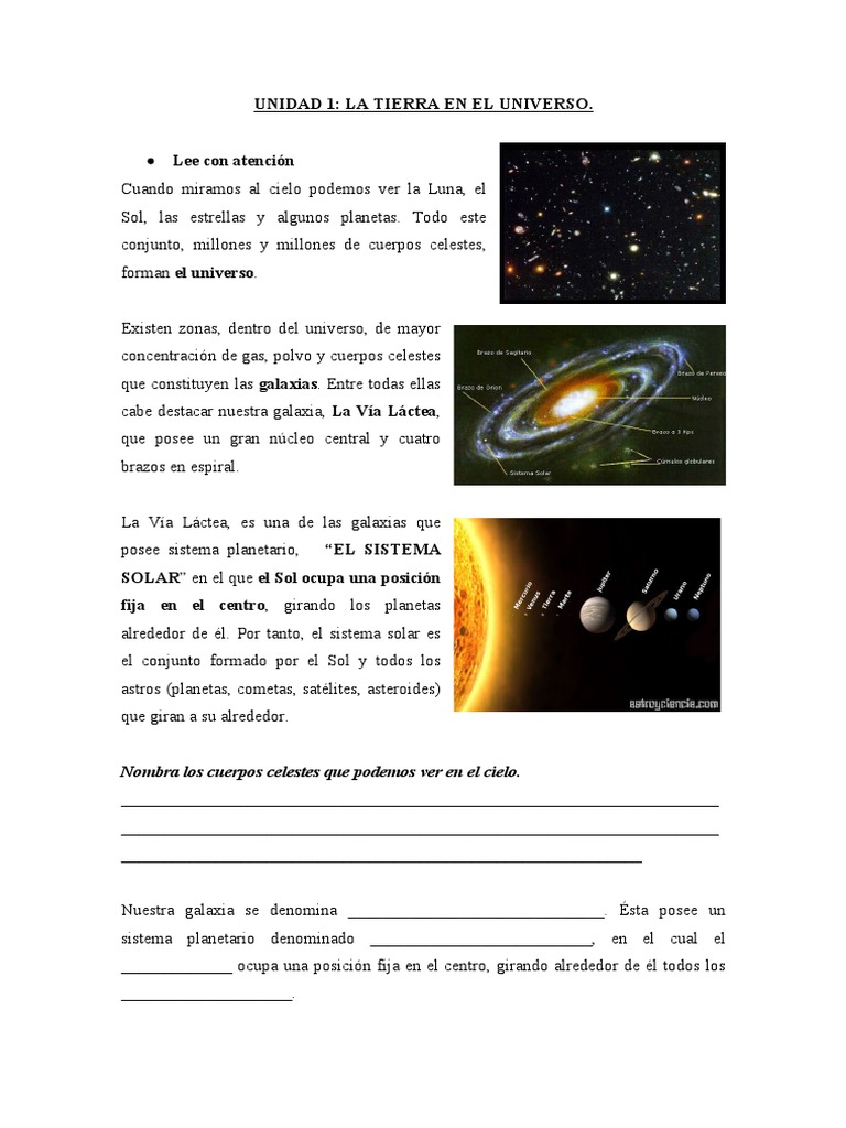 La Tierra en El Universo | PDF | Universo | Luna
