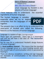 Features of Human Language by Hockett