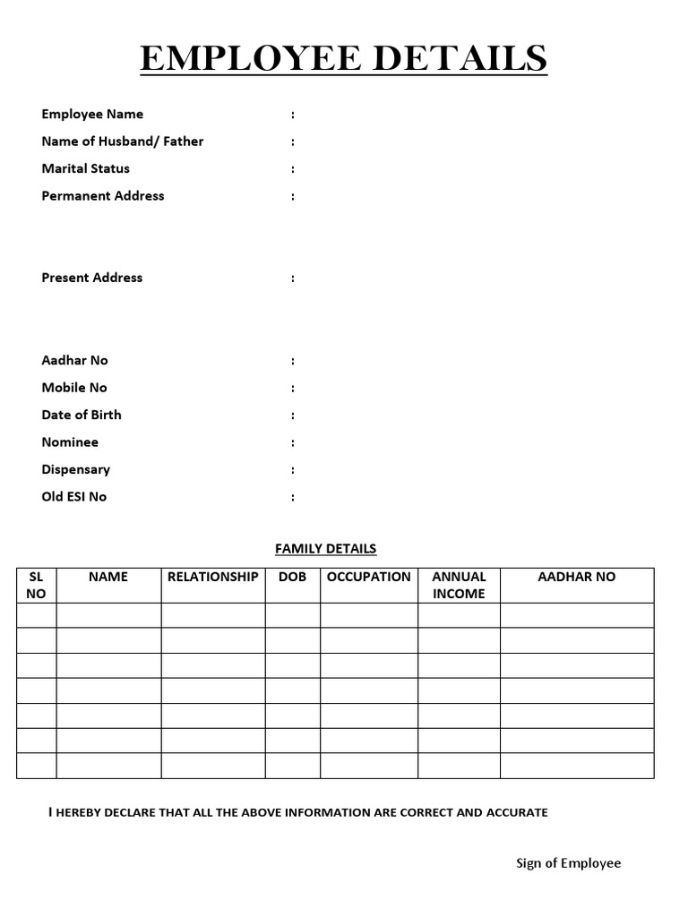 Esi Form PDF