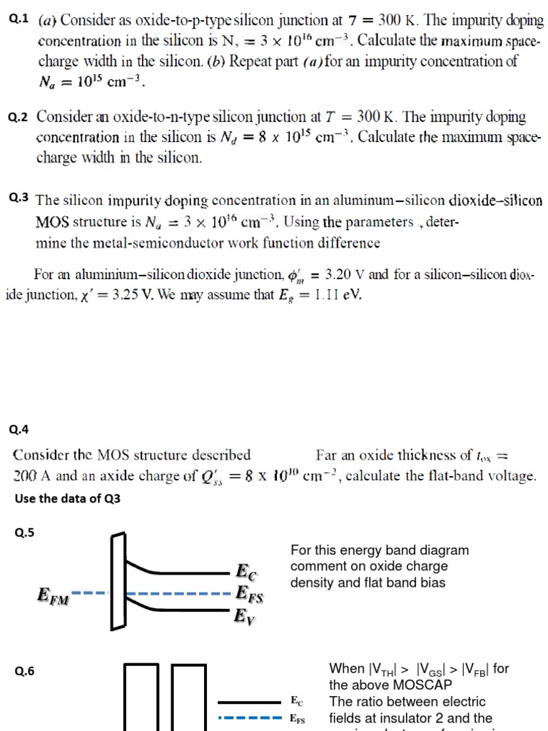 MOSCAP Energy Band Analysis | PDF
