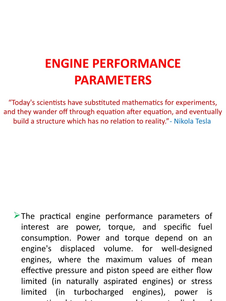 Engine Performance Parameters | PDF | Internal Combustion Engine | Throttle