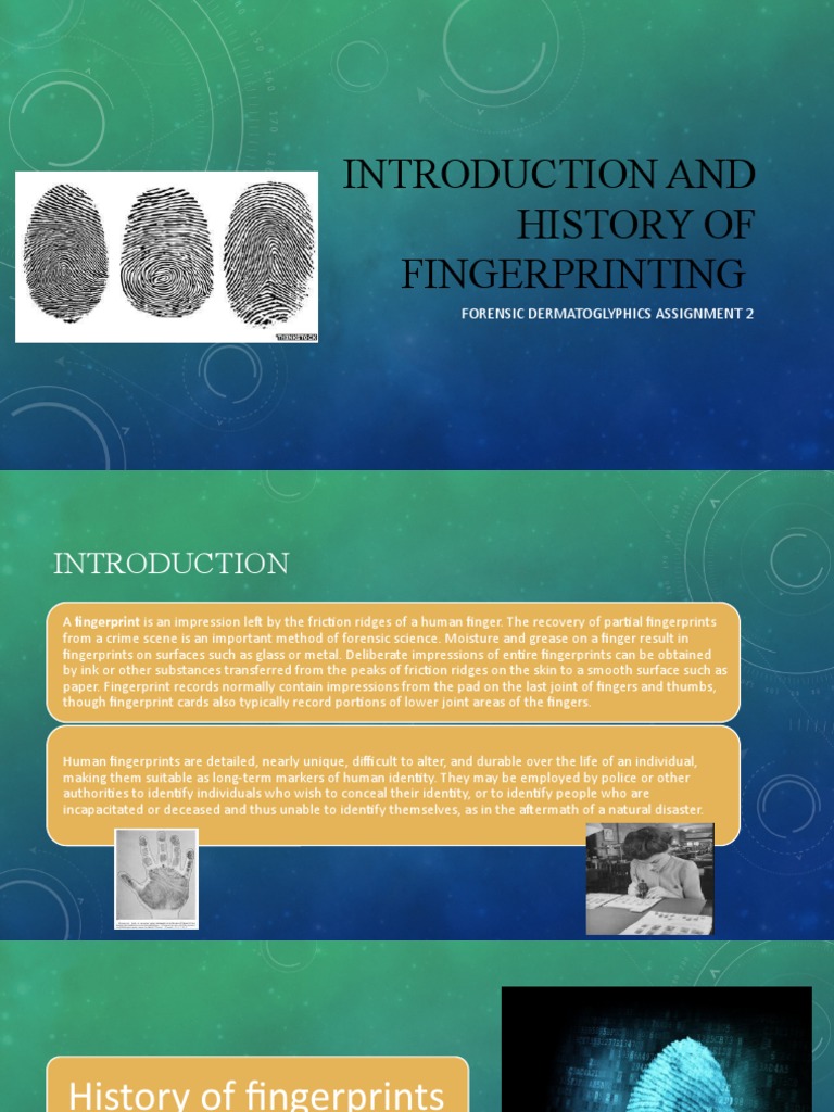 Introduction and History of Fingerprinting PDF Fingerprint