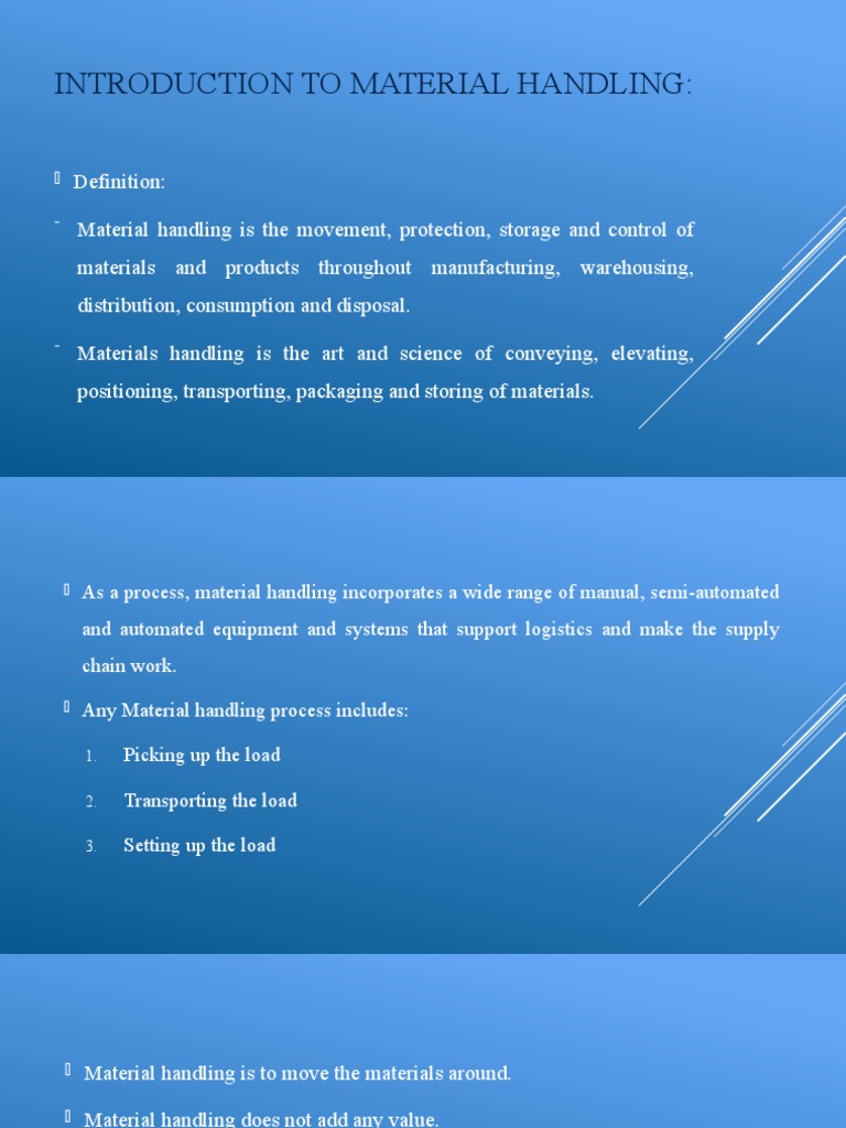 Material Handling Basics and Cost Impact | PDF | Supply Chain ...