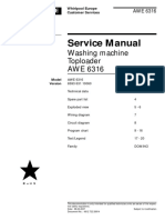 Service Manual: Washing Machine Toploader AWE 6316