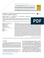 Comparison of Objective and Subjective Operator Fatigue Assessment Methods in Offshore Shiftwork