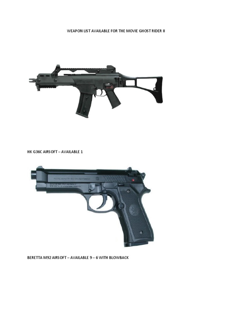 Weapon List Ghost Rider Ii | PDF | Equipment | Flight