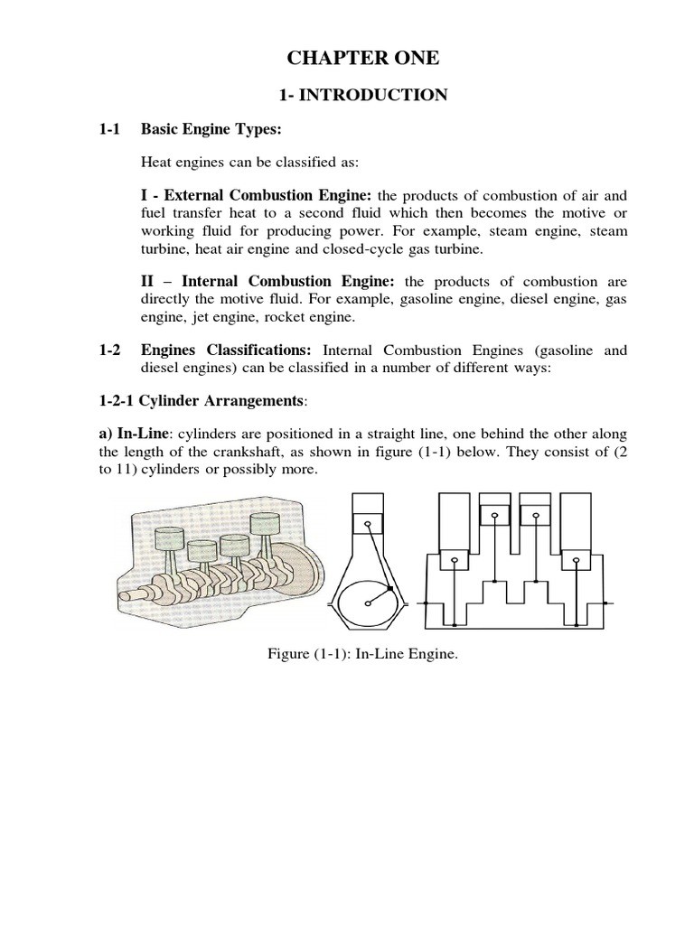 Chapter One: 1-Introduction | PDF | Internal Combustion Engine | Piston