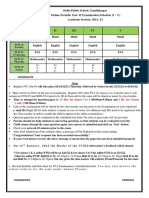 Delhi Public School, Gandhinagar Online Periodic Test-II Examination Schedule (I - V) Academic Session: 2021 - 22