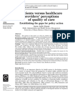 Patients Versus Healthcare Providers' Perceptions of Quality of Care