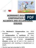 Workman's Right To Compensation For Accidents and Occupational Diseases