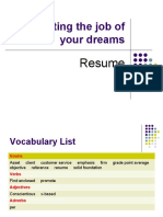 PE 7 Getting The Job of Your Dreams: Resume