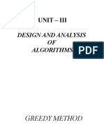 Unit III Design and Analysis of Algorithms - Greedy Method and Applications