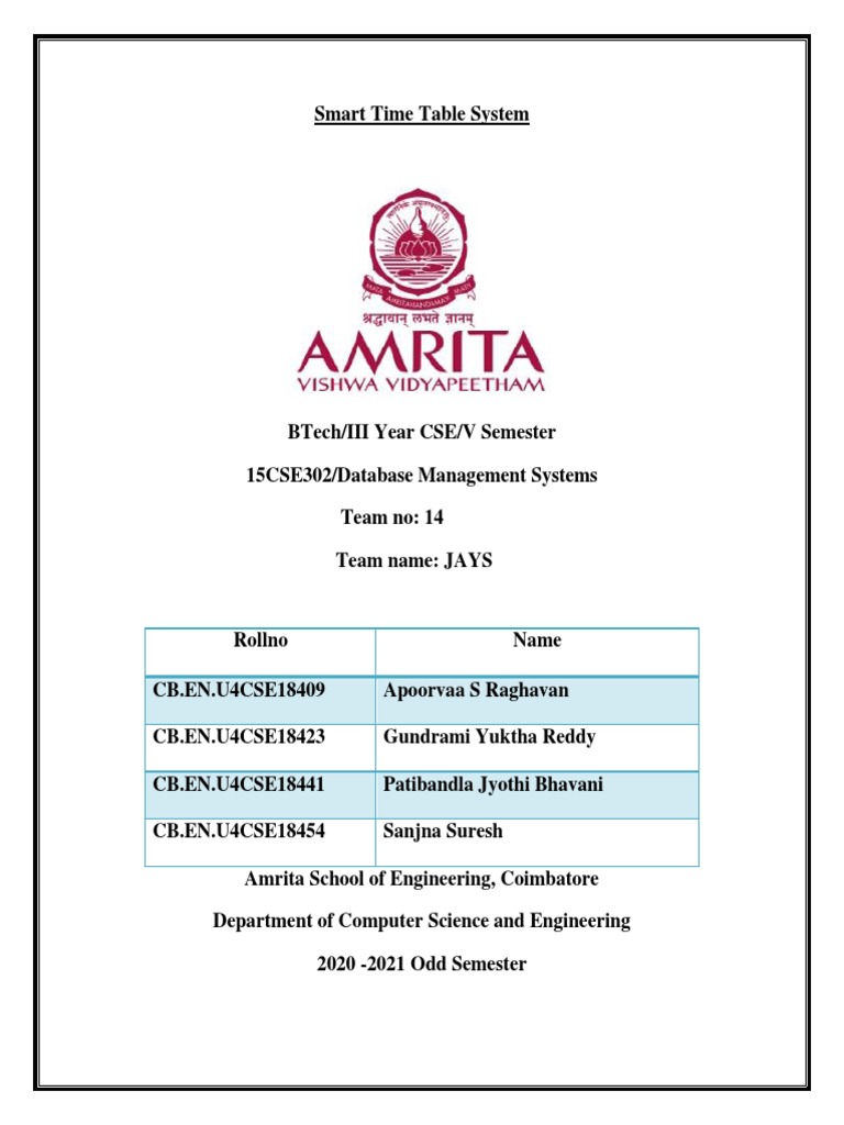 Smart Timetable System for CSE Students | PDF | World Wide Web ...