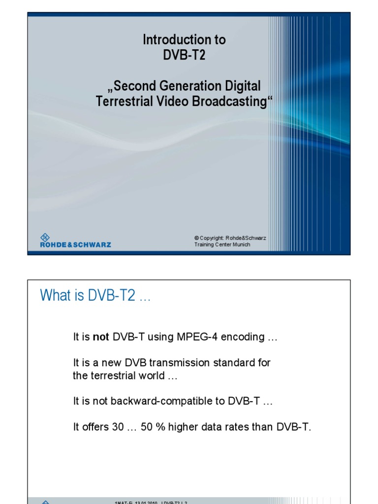 Introduction To DVB T2 | PDF | Orthogonal Frequency Division ...