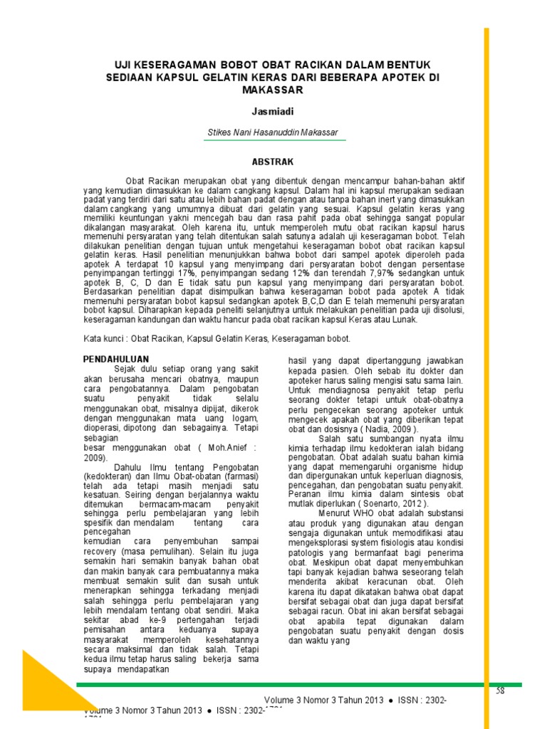 Uji Keseragaman Bobot Kapsul Racikan | PDF