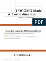 ESC501 (COCOMO Model & Cost Estimation) : - Prof. Poulami Dutta