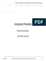 W04 Interatomic Potentials