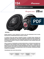 Potente subwoofer Pioneer de 10 com bobina de 4 ohms